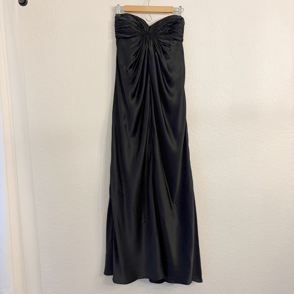 Laundry Silk Gown 2 Formal Strapless Ruched Hollywood Glam Black Tie Wedding - Picture 16 of 16